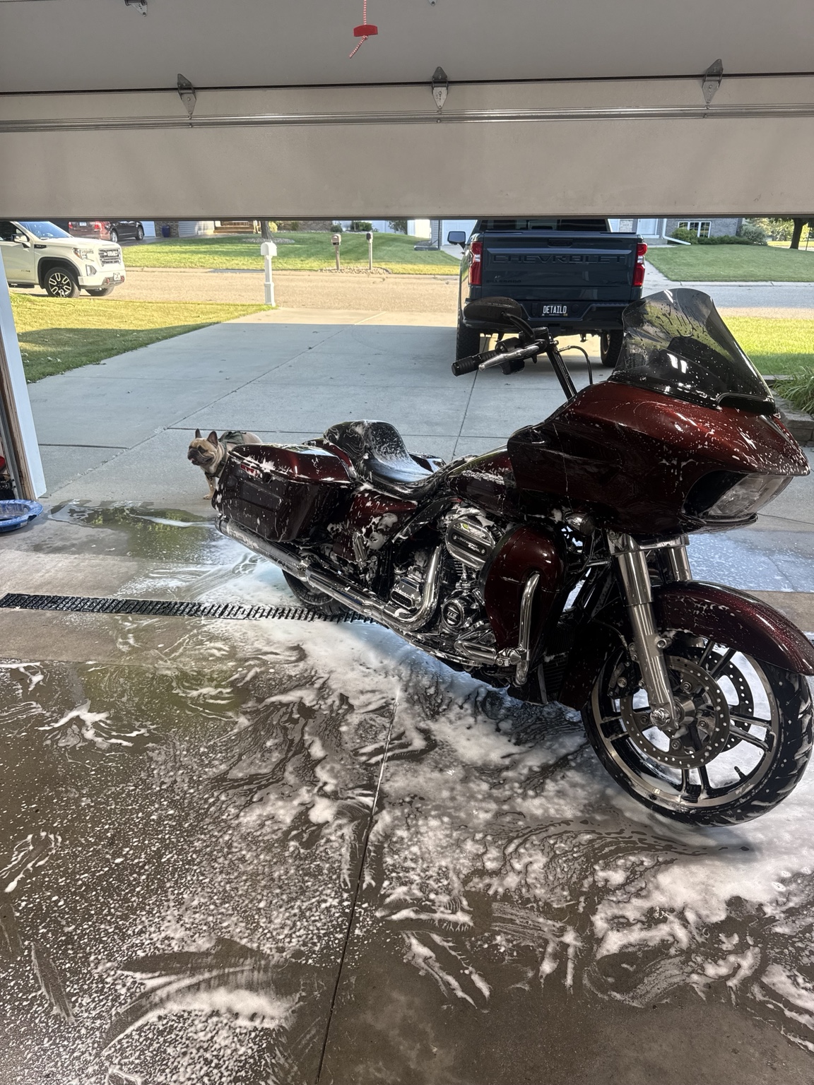 Road Glide receiving detailed wash